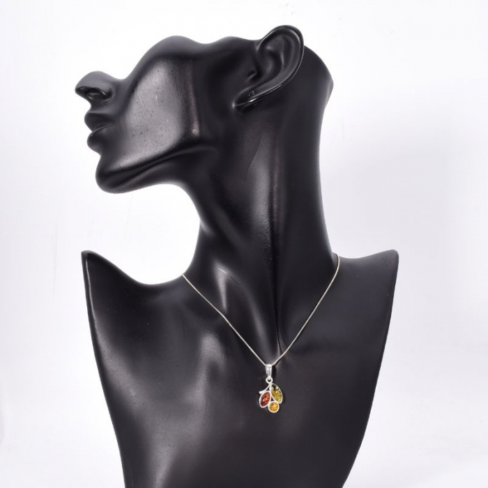 Pandantiv argint cu chihlimbar multicolor boho-chic [2]