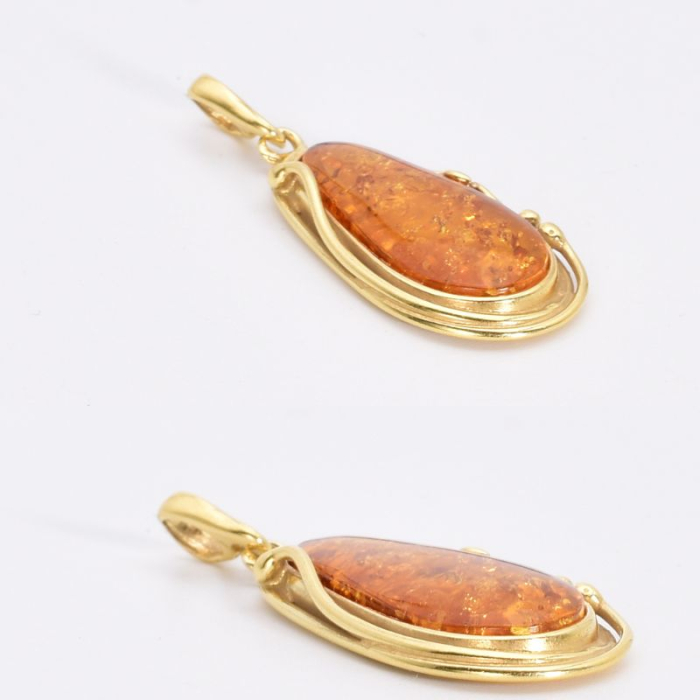 Pandantiv argint cu chihlimbar, placaj aur 18K [3]