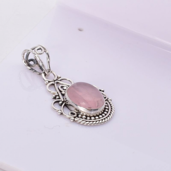 Pandantiv argint cu cuart roz Boho Elegance [4]