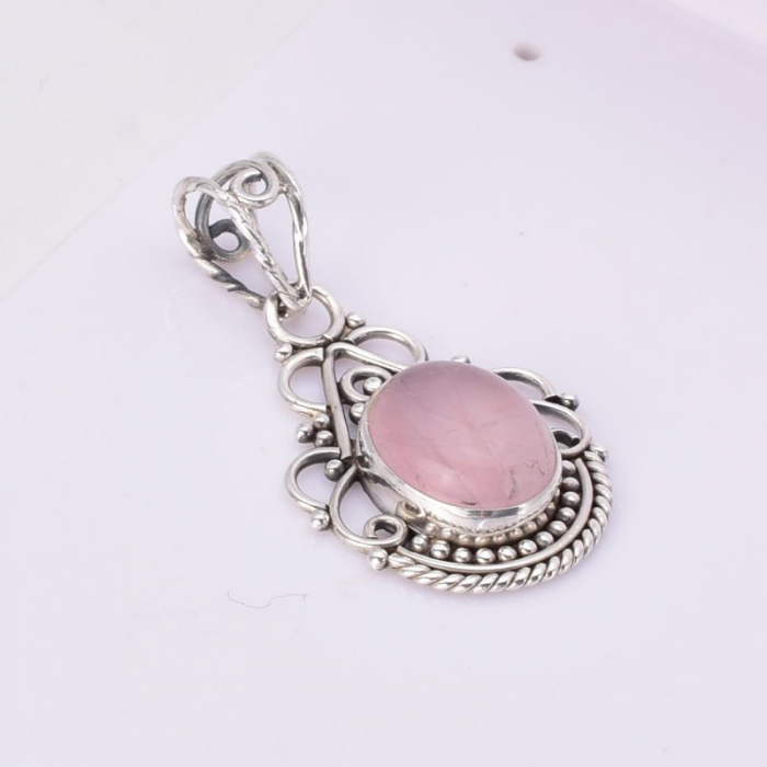 Pandantiv argint cu cuart roz Boho Elegance [3]