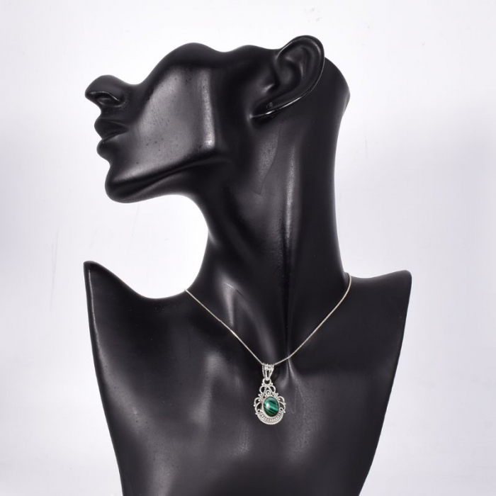 Pandantiv argint cu malachit Boho Elegance [2]