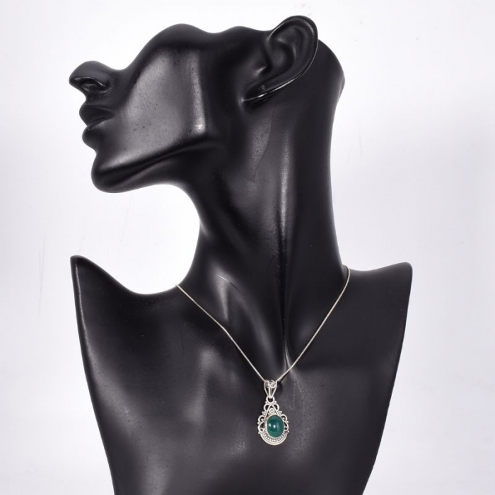 Pandantiv argint cu onix verde Boho Elegance [2]