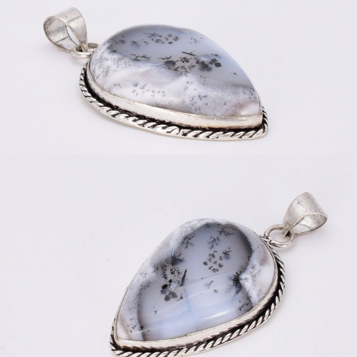 Pandantiv argint cu opal dendritic, model funie [2]