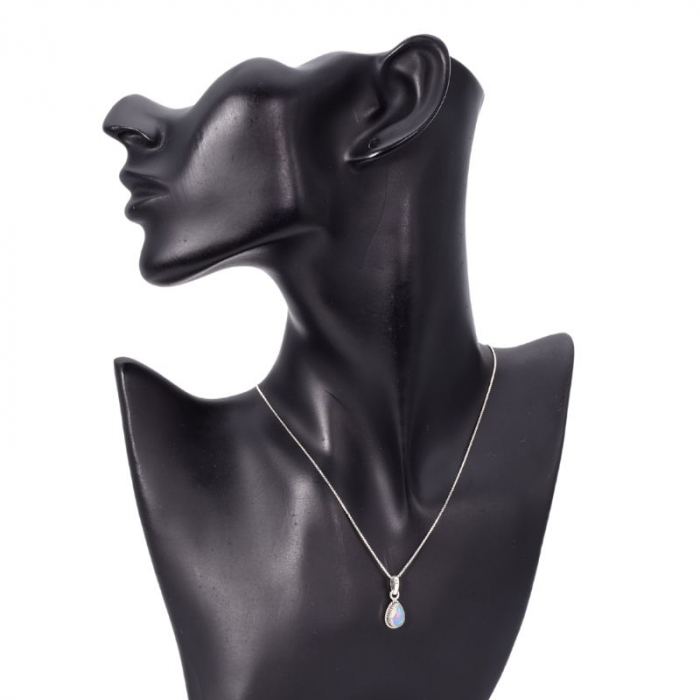 Pandantiv argint cu opal etiopian forma para, model rawa [2]