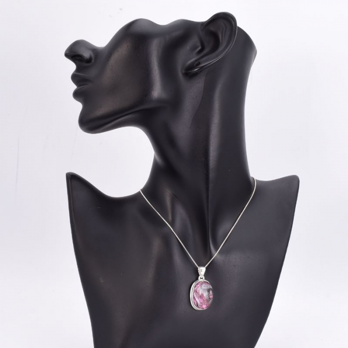 Pandantiv argint cu piatra lodolit violet [3]