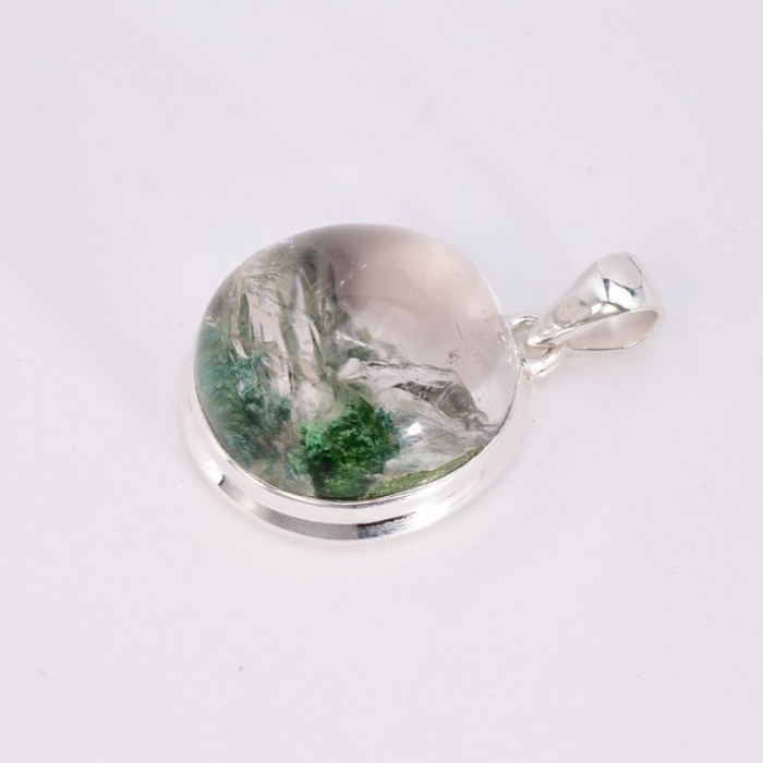 Pandantiv argint cu piatra lodolit verde [7]