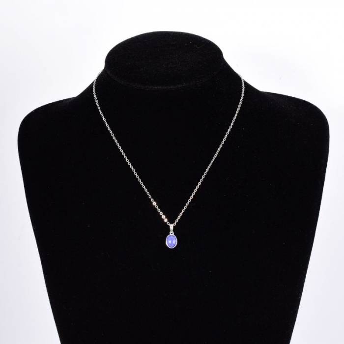 Pandantiv argint cu tanzanit cabochon oval [3]