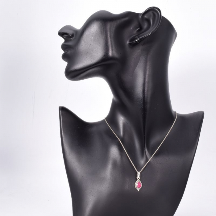 Pandantiv argint cu rubin para Raza de Iubire [2]