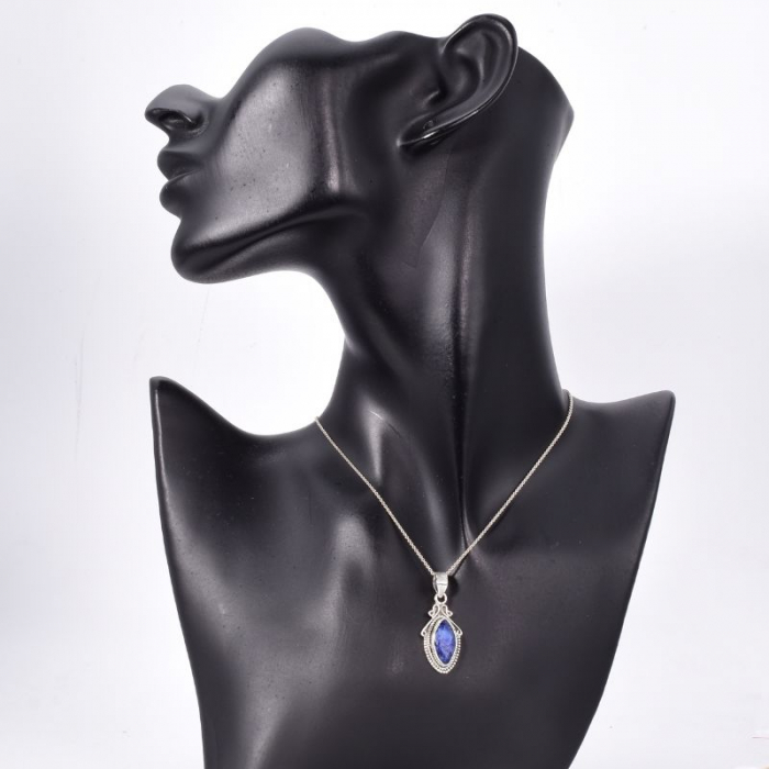 Pandantiv argint cu safir albastru natural Lacrima Cerului [2]