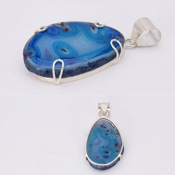 Pandantiv argint cu sardonix albastru Linistea Valurilor [2]