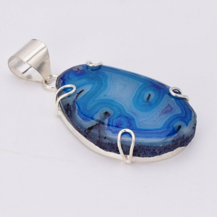 Pandantiv argint cu sardonix albastru Linistea Valurilor [4]