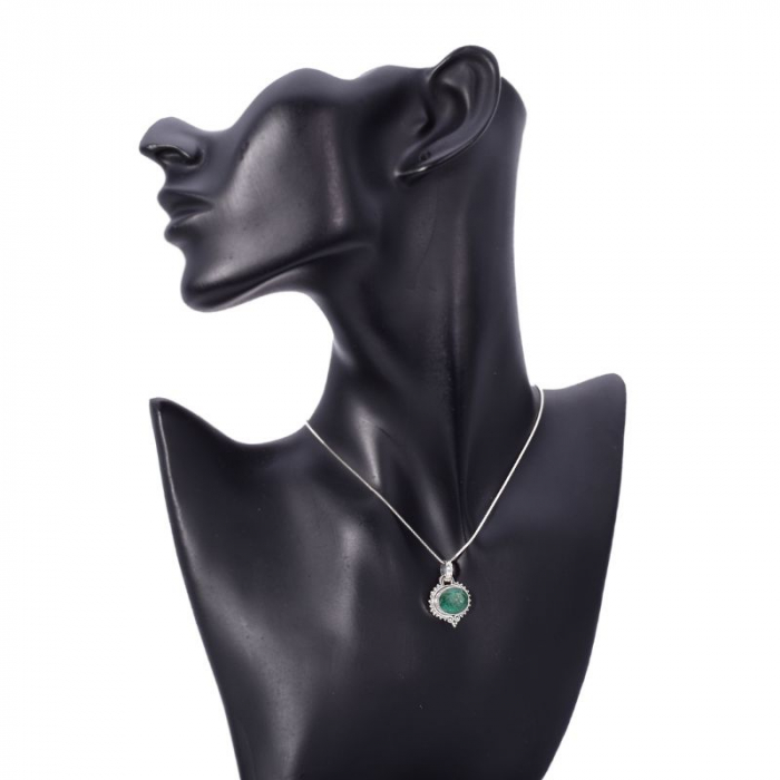 Pandantiv argint cu smarald Oglinda Fermecata [2]