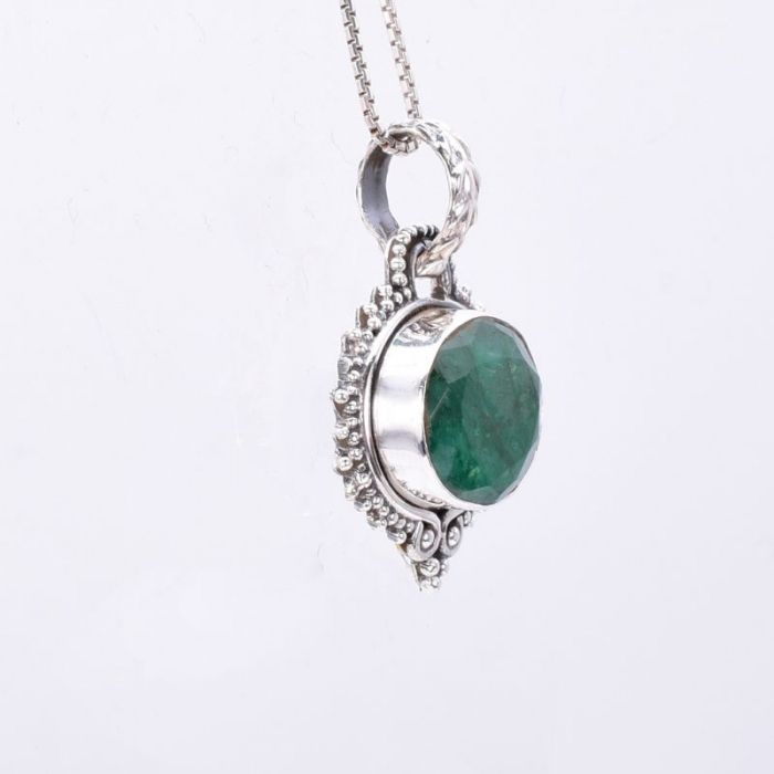 Pandantiv argint cu smarald Oglinda Fermecata [3]