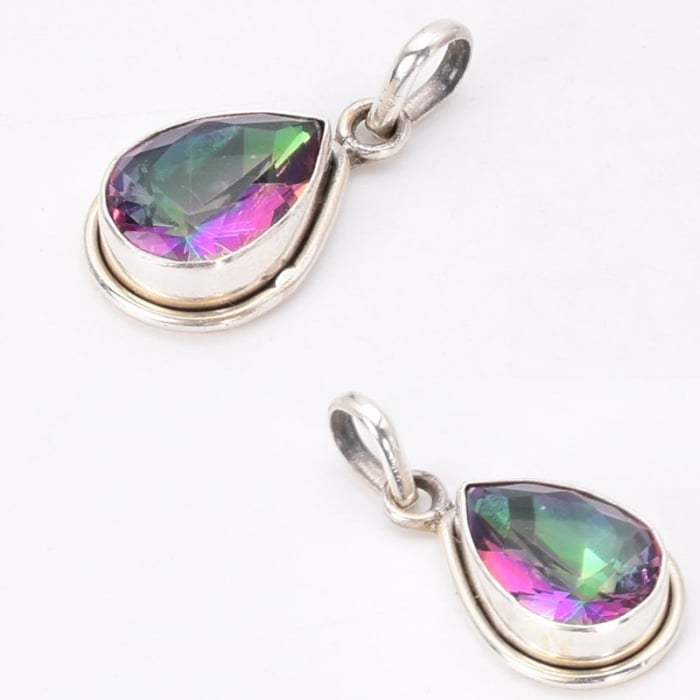 Pandantiv argint cu topaz mistic para [3]