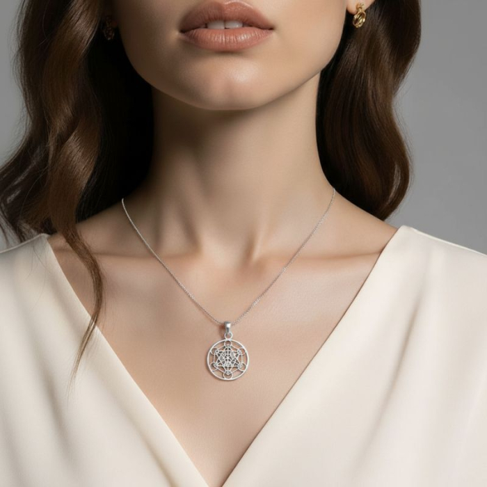 Pandantiv argint Cubul lui Metatron, 23 mm [2]