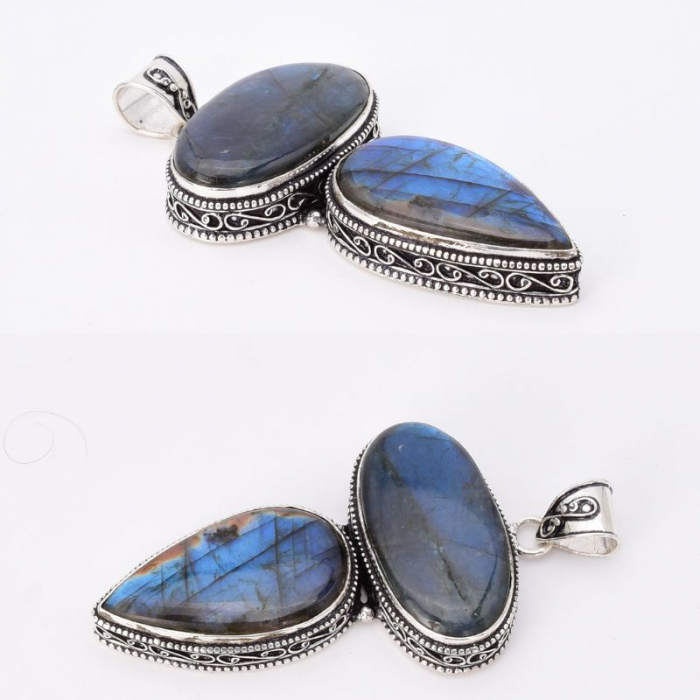 Pandantiv argint filigran duo labradorit [3]