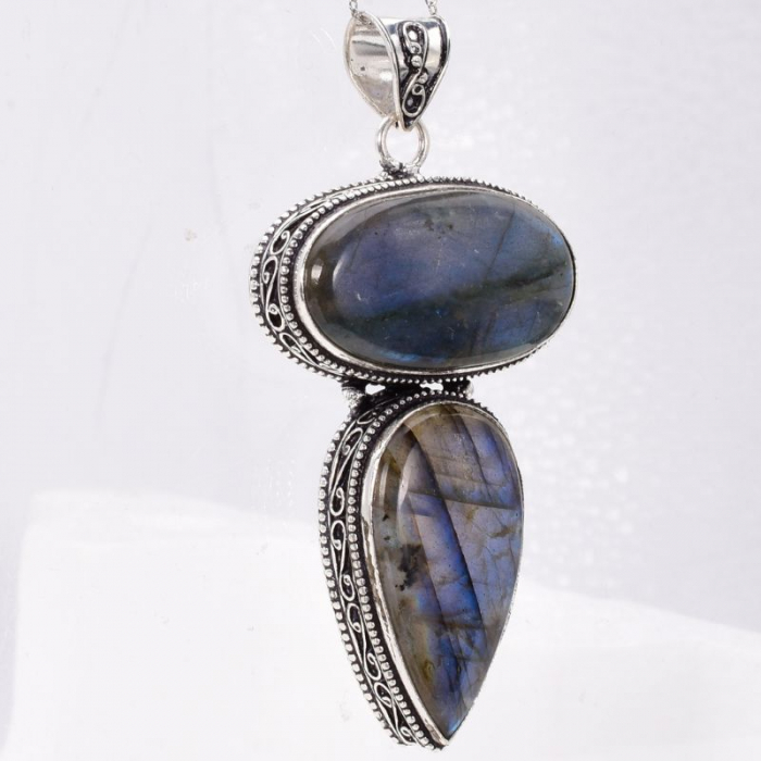 Pandantiv argint filigran duo labradorit [6]