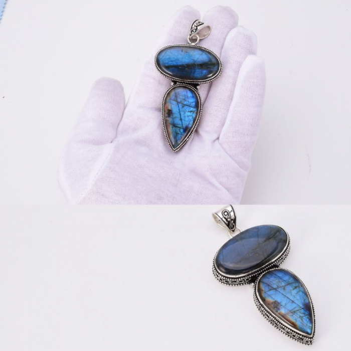 Pandantiv argint filigran duo labradorit [2]