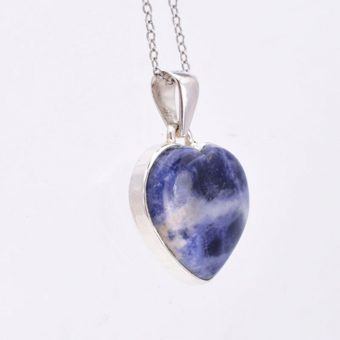 Pandantiv argint Inima Albastra cu piatra sodalit [2]