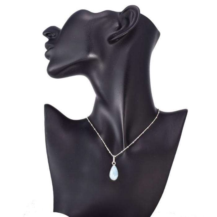 Pandantiv argint lacrima cu piatra larimar [3]