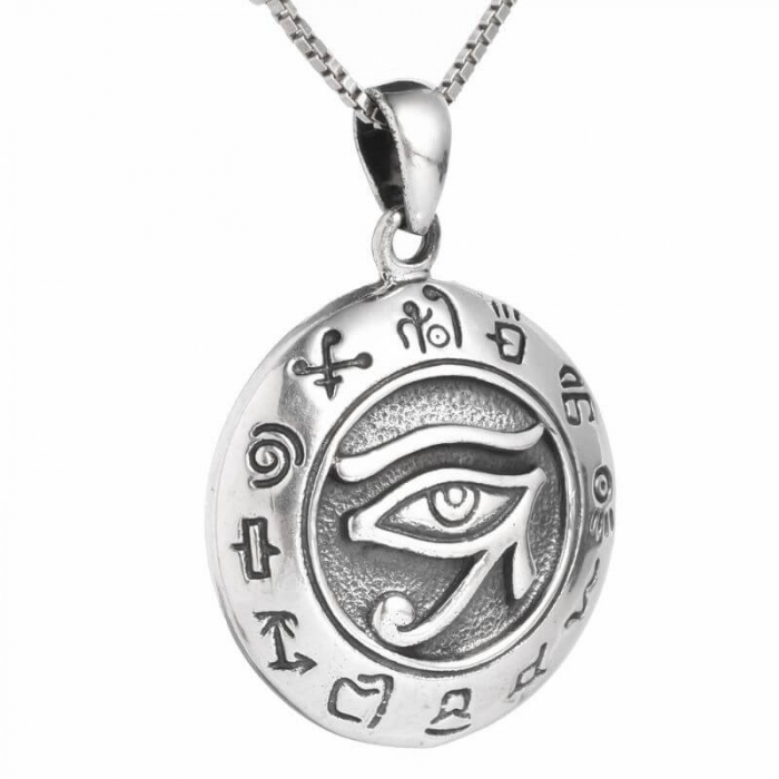 Pandantiv argint Ochiul lui Ra cu simboluri magice [2]