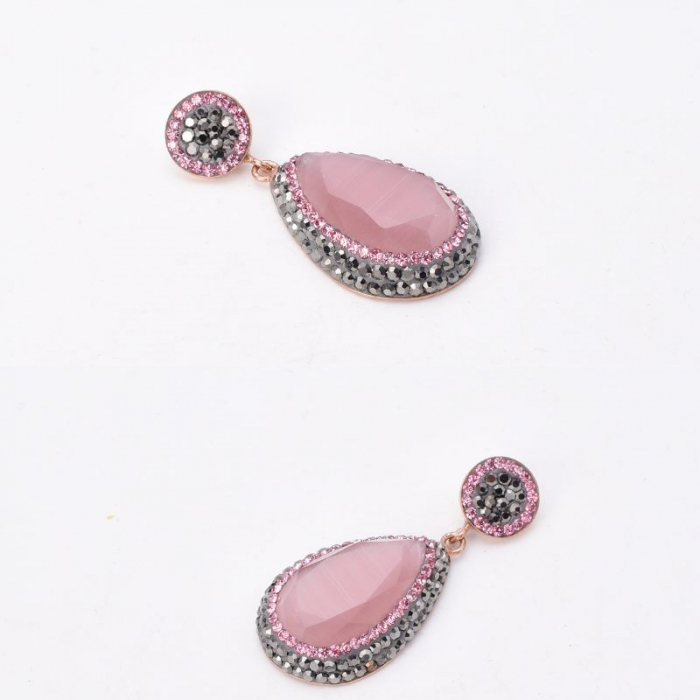 Pandantiv argint placat cu aur roz 14 K - ochi de pisica roz [5]