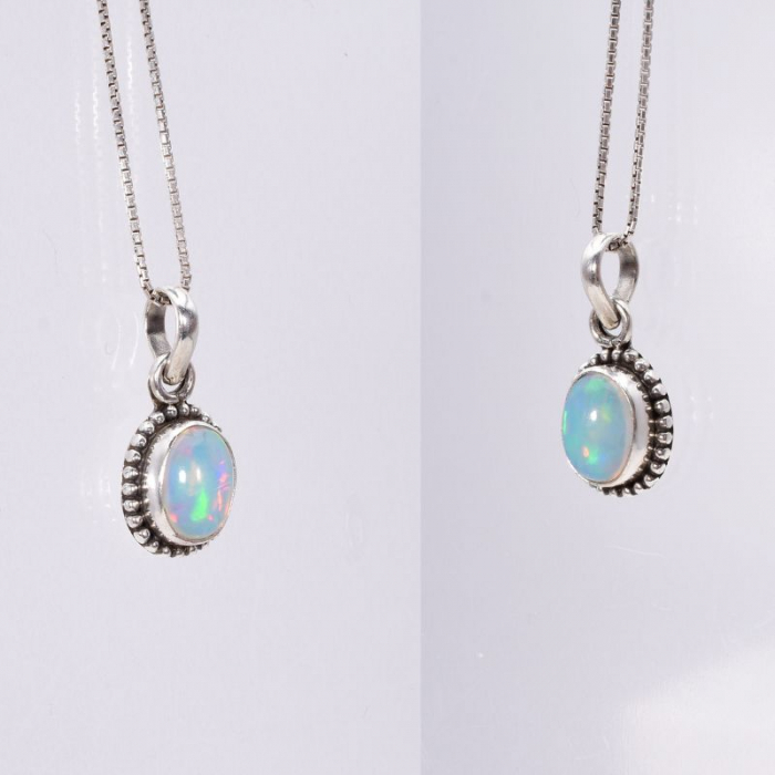 Pandantiv argint rawa cu opal etiopian natural [3]