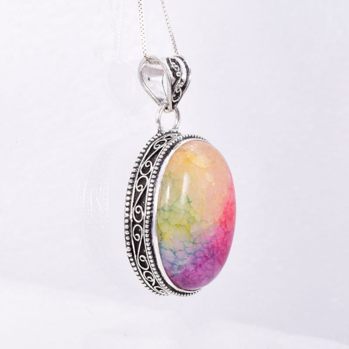 Pandantiv argint rawa cuart solar curcubeu [3]