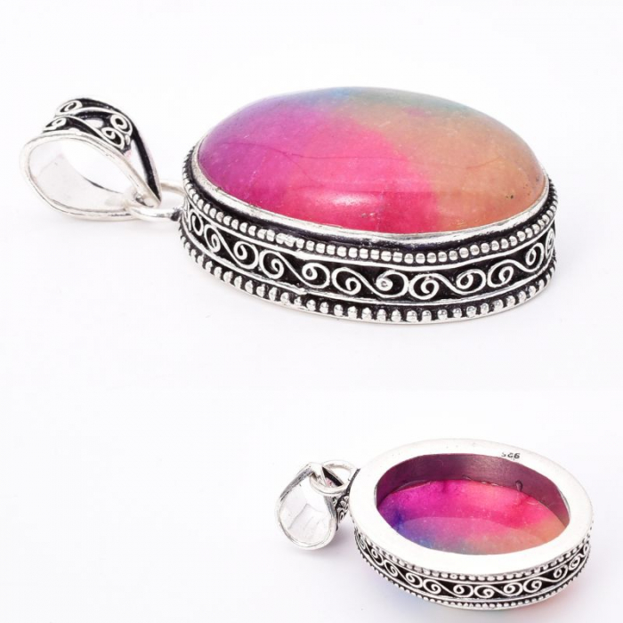 Pandantiv argint rawa cuart solar curcubeu [5]