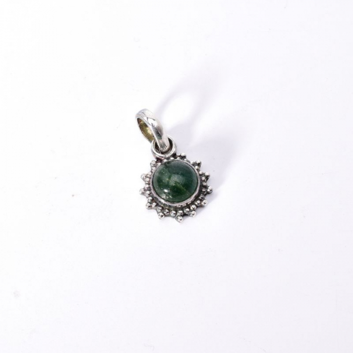 Pandantiv argint Soare cu jad verde nefrit [4]