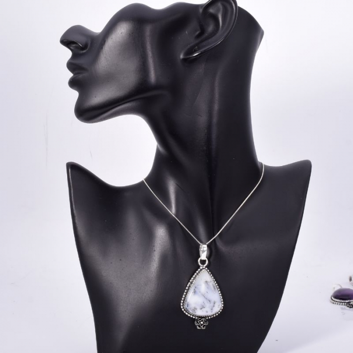Pandantiv argint cu piatra opal dendritic [2]