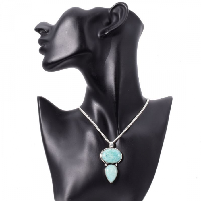 Pandantiv argint statement duo amazonit [2]