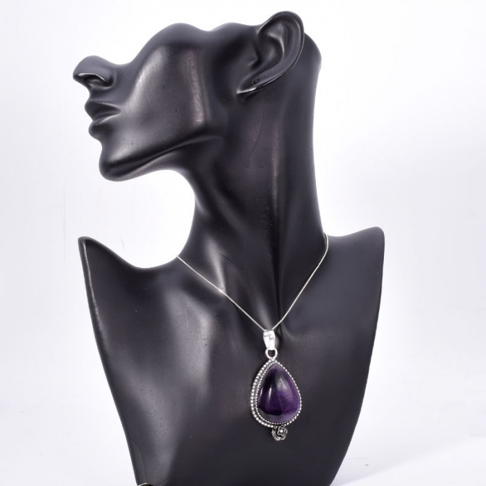 Pandantiv argint statement cu ametist stea [2]