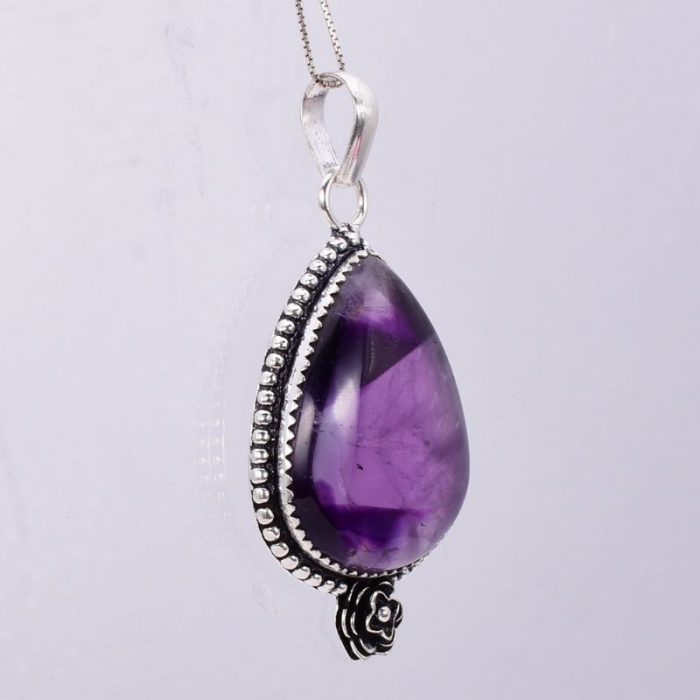 Pandantiv argint statement cu ametist stea [3]