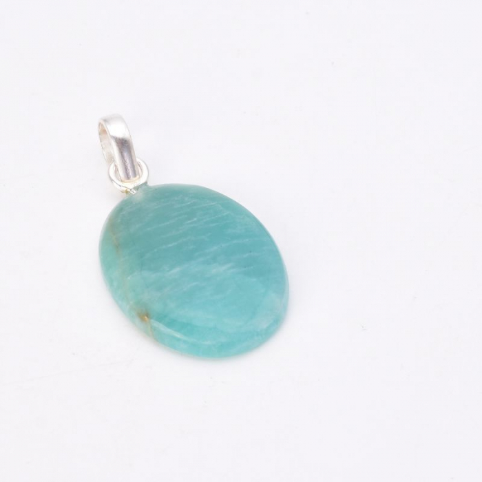 Pandantiv cu amazonit oval si anou din argint [4]