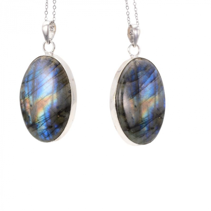 Pandantiv cu labradorit din argint oval Apus Arctic [5]