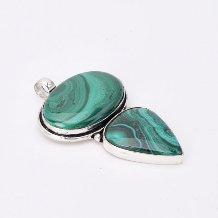 Pandantiv cu malachit x 2 din argint [3]