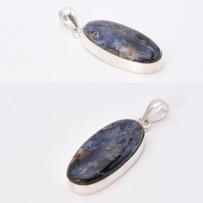 Pandantiv cu pietersit fara reflexii din argint oval [3]