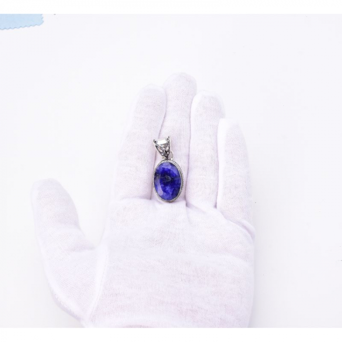 Pandantiv cu safir din argint filigran Freamat Etern [2]