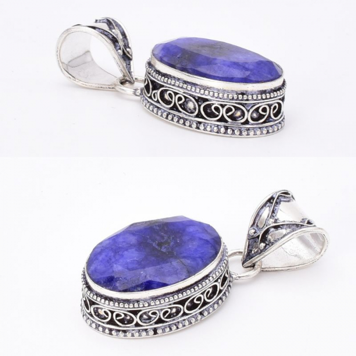 Pandantiv cu safir din argint filigran Freamat Etern [3]