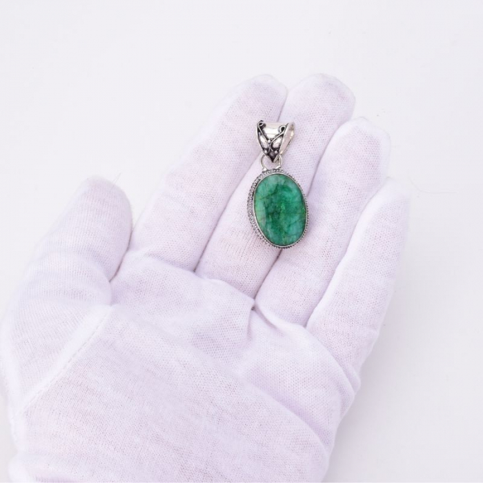 Pandantiv cu smarald din argint Freamat Etern [2]