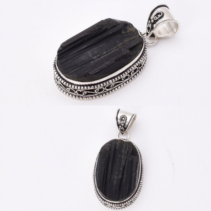 Pandantiv cu turmalina neagra din argint filigran Umbra Protectoare [6]