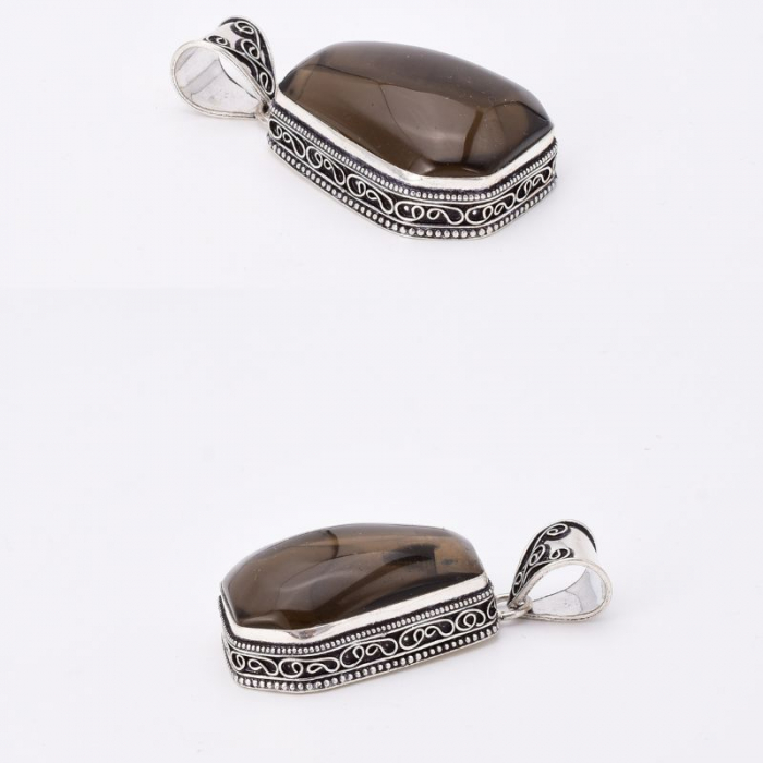 Pandantiv cuart fumuriu din argint filigran [3]