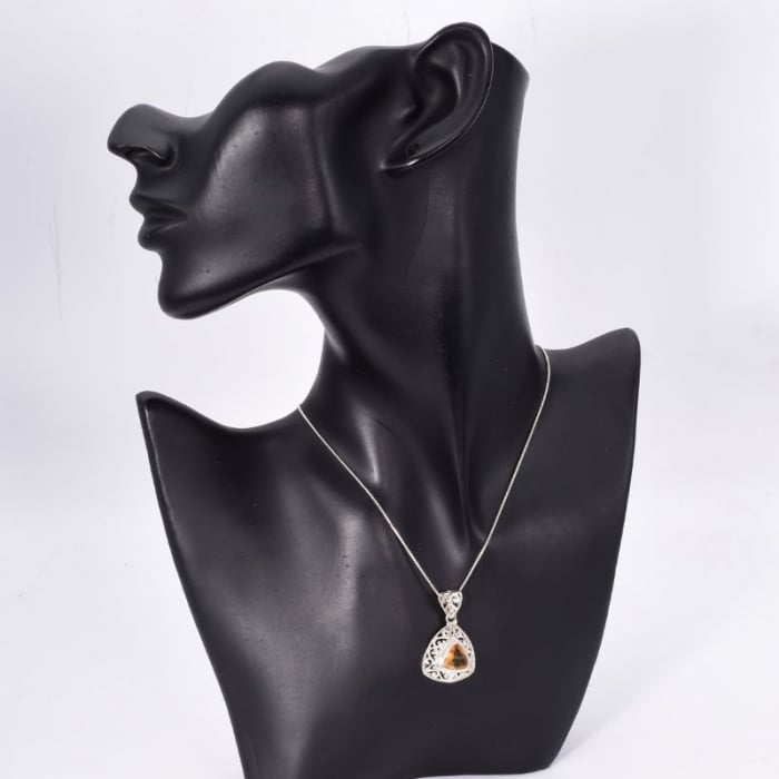 Pandantiv de argint filigran cu citrin triunghiular [2]