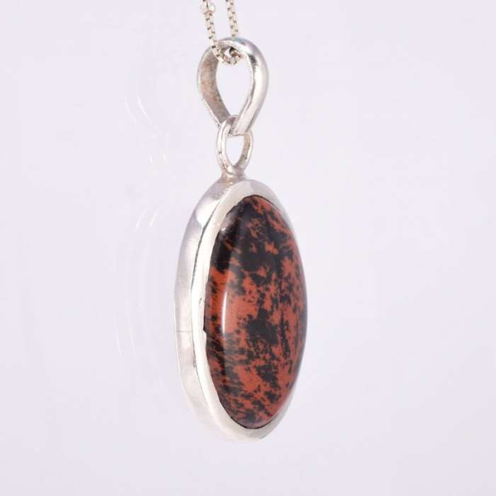 Pandantiv de argint obsidian mahon oval [2]