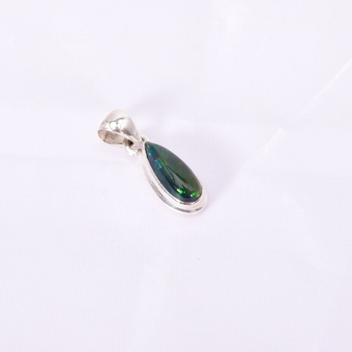 Pandantiv argint Cosmos - opal negru etiopian [4]