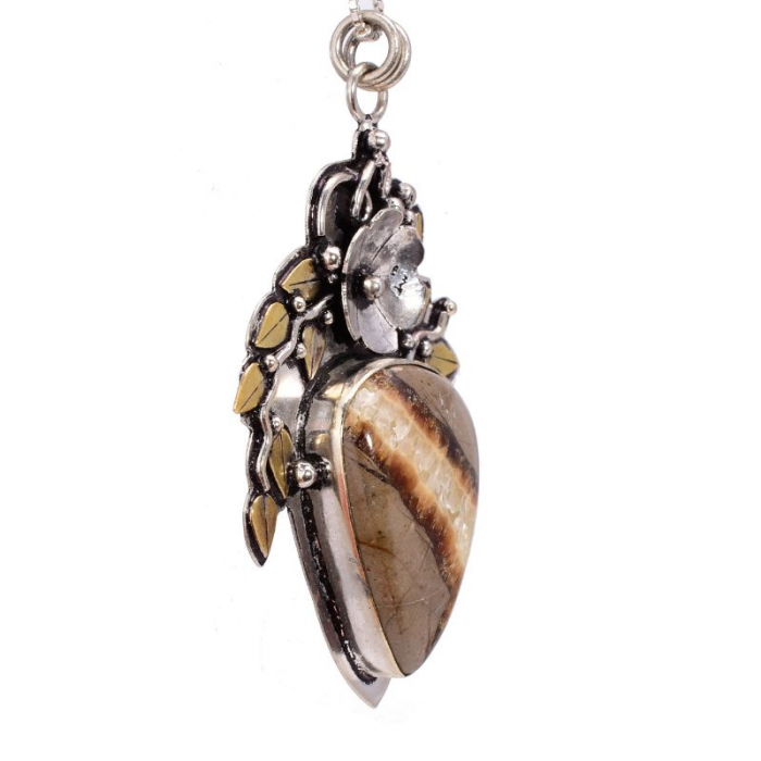 Pandantv argint in doua tonuri Ciorchine cu septaria [2]