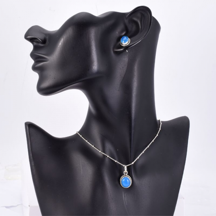 Set argint cu pietre calcedonia [3]