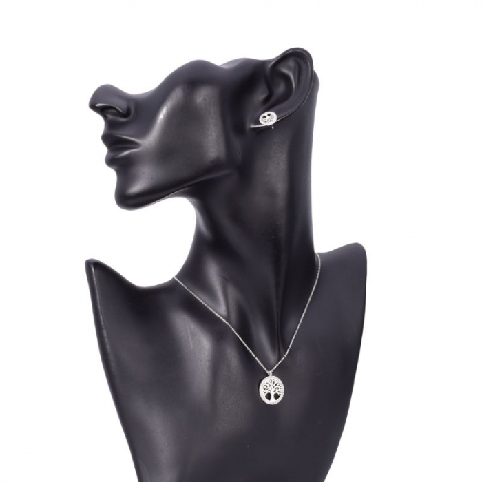 Set argint Copacul Vietii CZ - cercei, pandantiv, lantisor [2]