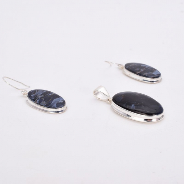 Set argint cu pietersit - cercei si pandantiv [2]